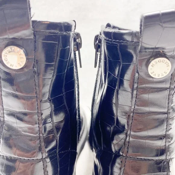 Steve Madden Black Vegan Flann Combat Boots 7 - Picture 8 of 11